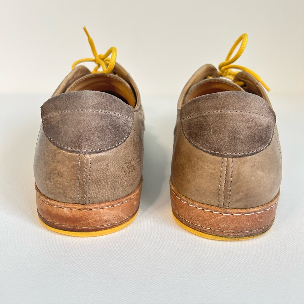 EXTON Italian Brown Leather Men's Loafers Yellow Sole Laces Euro 45 (USA 11) - Picture 8 of 12